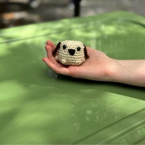 Handcrafted Cream and Brown Crochet Pet Toy